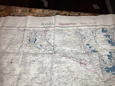 RAF British Royal Air Force Pilots Silk Escape Map Baghda & Basra MILITARIA MAPS • £95.55