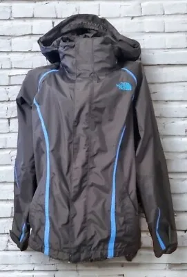 The North Face Venture Womens Black/Blue HyVent 2.5L Full Zip Hooded Rain Jacket • $22