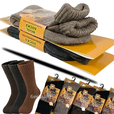 3 Pairs Mens Winter Heavy Duty Thermal Warm Merino Lambs Wool Boots Socks 10-13 • $12.99