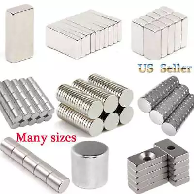 Lot 10-50 Pcs Round Disc Block Magnets Cylinder Rare Earth Neodymium Magnet N52 • $7.15