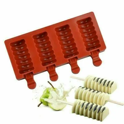 Silicone Ice Cream Mould Popsicle Lolly Frozen Dessert Maker Cakesicles 4 Twist • £2.49