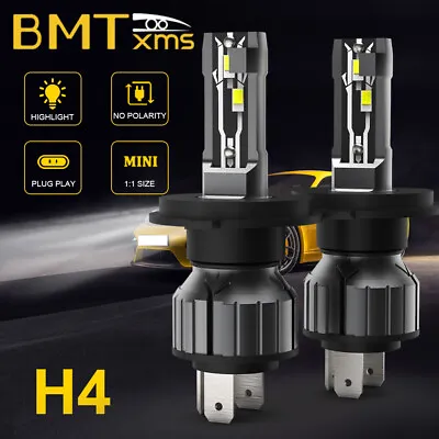  2X H4 9003 LED Headlight Bulbs Conversion Kit High Low Beam White 30000lm 100W • $19.54