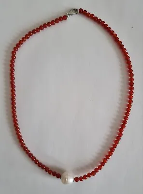 Honora Carnelian And Freshwater Pearl Necklace • £25