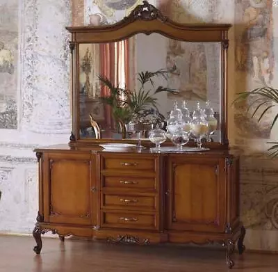 Dresser With Mirror 180 X 60 X 92 Cm Big Sideboard Real Wood Baroque Furniture • £4234.28