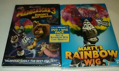 Madagascar 3: Europe's Most Wanted (DVD) + Bonus Marty's Rainbow Wig  Brand New • $7.99