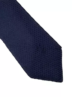 CHARLES TYRWHITT Navy Blue Grenadine Weave Silk Tie • $39.99