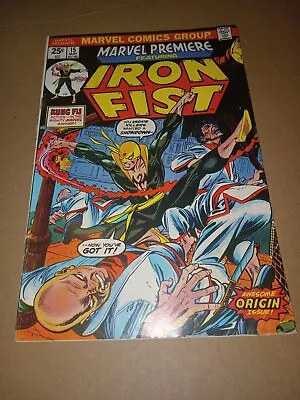 Marvel Premiere #15 1974 1st  Appearance Iron Fist With Mvs Stamp  Mark Jewelers • $400
