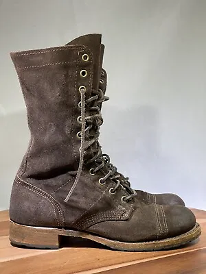Walk Over Vintage Shoe Company  Combat Style Leather Boots 7M Womens Suede Brown • $59.95