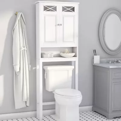 Over The Toilet Bathroom Storage Space Saver Cabinet White 68  H • $60.98