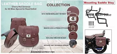 Two  Leather Bag With Saddle Stay Pair Fit For Royal Enfield New Classic 350  • $182.75