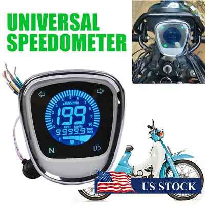 Motorcycle Speedometer LCD Digital Gauge For Honda Cub C50 C70 C90 Passport 12V • $34.74