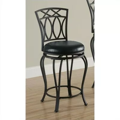 Coaster Transitional Metal Upholstered Swivel Counter Height Stool In Black • $80.98