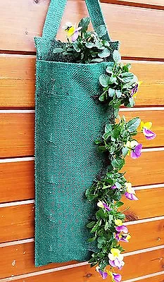 JUTE Tomato Strawberry Hanging Planter Flower Pouch Trailing Plants Grow Bag • £12.99