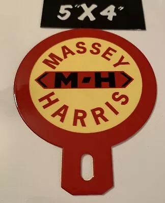 MASSEY HARRIS Porcelain Like Plate  Topper Sign Tractor Farm Service GasOil • $29.99