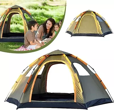 £49.99 • Buy Pop Up Tent Family Camping Tent 4-6 Person Tent Dome Hexagon Design Portable Ins