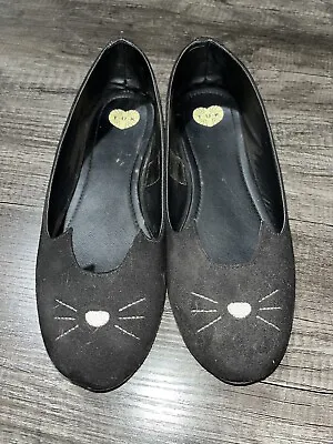 TUK SophistiKitty Cat Ballet Flats Black Punk US 11 UK 9 • $35