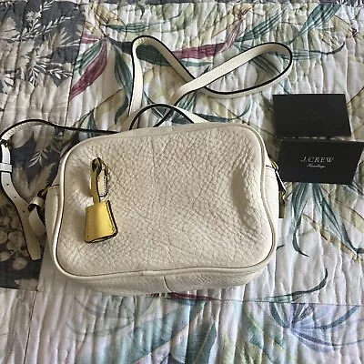 J.CREW NWT Ivory Italian Pebbled Leather Camera Crossbody Bag Spring/Summer • $49.99