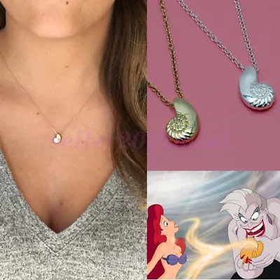 $10.99 • Buy The Little Mermaid Seashell Ariel Voice Necklace Gold Silver Conch Shell