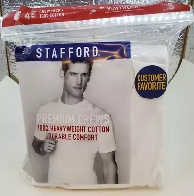 Stafford T Shirts Heavyweight 100% Cotton Crew Necks Small 4-Pack • $34.99