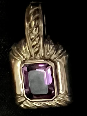 $61.33 • Buy JUDITH RIPKA Silver Tone Large Amethyst Colored Stone Pendant Enhancer