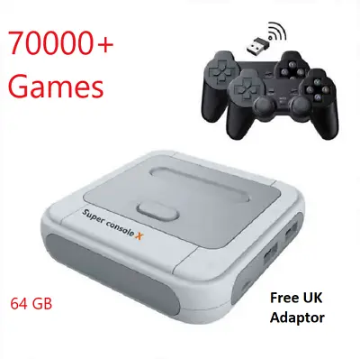 Super Console X 64GB 70000+ Games Retro Console Wireless Controllers UK Seller • £47.99