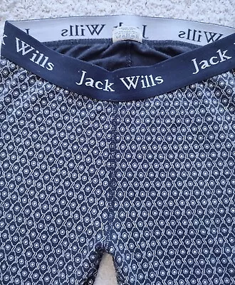 Jack Wills Leggings 6 Paisley Printed Pattern Navy Cream Cotton Modal EU 34 US 2 • £7.50