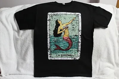 La Sirena Mermaid Loteria Lottery Number 6 Mexican Mexico Chicano T-shirt • $11.27