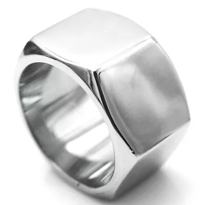 Titanium Men's Big Nut Shape Wedding Rings Polished Heavy Power Biker Band Ring • $11.93