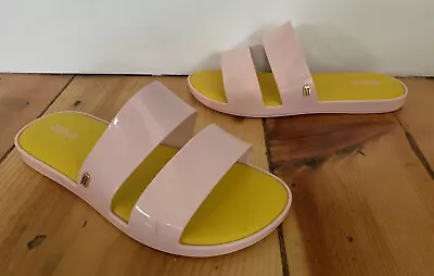 Melissa Women’s Size 6 Pale Pink Yellow Color Pop Slide Sandals Jelly Shoes • $24.89