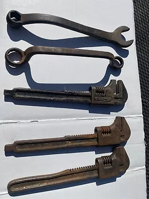 Vintage Ford Script Adjustable Monkey Wrench 2 Ford Box Wrenches Plus 2 Monkeys • $36