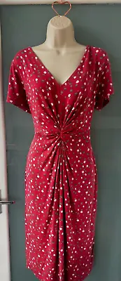£9.99 • Buy John Rocha Red/Berry Spotty Dress Size 16
