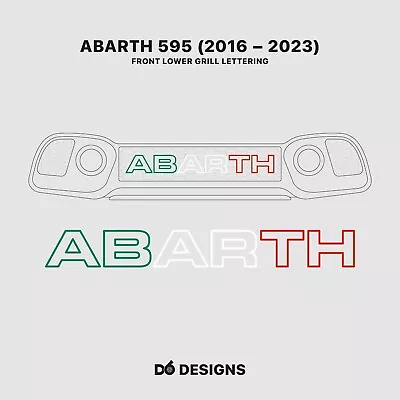 Abarth Front Grill Letters | 595 Series 4 (2016–2024) | Italian Tricolore • £30