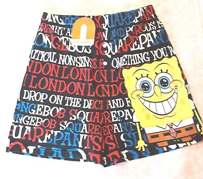 Nickleodeon SPONGEBOB Squarepants Pants Shorts Size S 100% Cotton Union Jack • £9.99