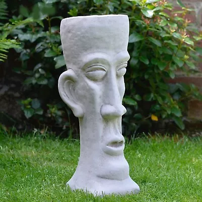 Easter Head Planter Hand Cast Stone Outdoor Ornament Koh Samui Moai Pot Gift • £69.90