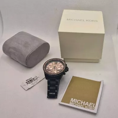 MICHAEL KORS Women's Watch MK5879 Everest Rose Crystal Pave Dial Quartz Bracelet • £68.99