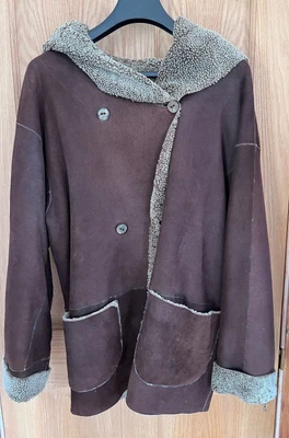 £190 • Buy Maxfield Parrish Sheepskin Vintage Coat With Hood Very Good Condition