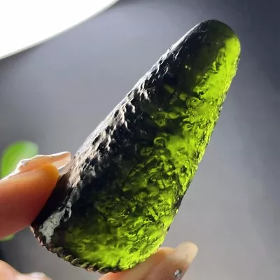 258CT Moldavite Genuine Raw Moldavite Crystal From Czech Republic PICcertificate • $22.50