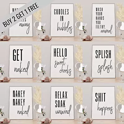 £15.99 • Buy BATHROOM PRINTS QUALITY WALL ART PICTURE Bold Minimalist Funny Toilet Home Print