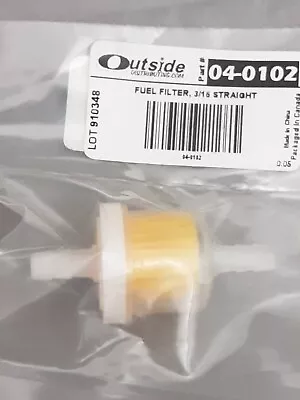 NEW Outside Distributing 04-0102 Fuel Filter 3/16 Straight Universal • $13.52