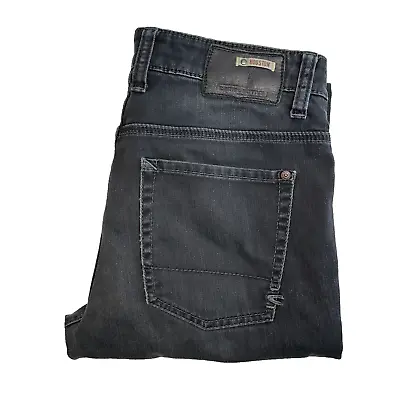 CAMEL ACTIVE Jeans Mens W33 L28 Grey Regular Straight Denim Zip Stretch Houston • £25.99