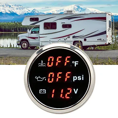 ✈52mm 3 In 1 Digital Water Temperature Gauge DC 9 To 32V Accurate For RV Yacht • $26.92