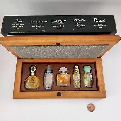 Vintage Coffret Parfums De Luxe Miniature Perfume Set Of 5 Splash KENZO LALIQUE • $110