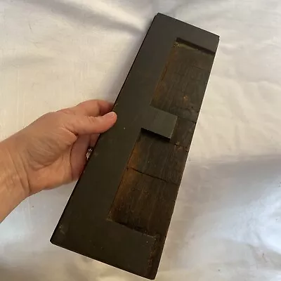 £14.99 • Buy Original Large Vintage Wooden Letterpress Printers Block Letter E - 34 Cm Tall