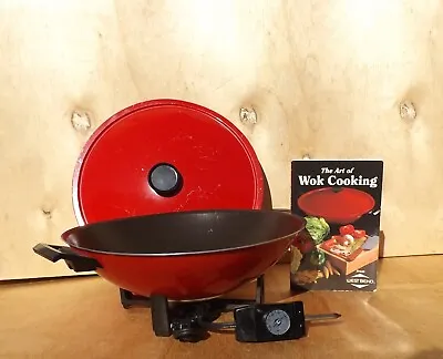 WEST BEND Electric Cooking Wok 79525- 6QT Non-Stick Red .......(SCRATCH LID) • $48