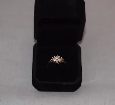 10K Yellow Gold Diamond Vintage Cocktail Ring 2.4g Fine Jewelry Sz 6 3/4 • $169
