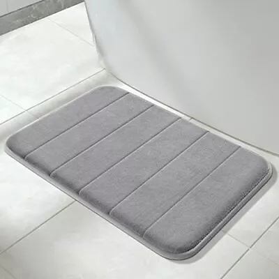 Memory Foam Bath Mat Rug 24x17 Comfortable Soft Absorbent Non-Slip Grey • $15.29