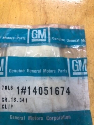 $3.50 • Buy Gm# 14051674; Door Lock Rod Clip; Nos Oem Part
