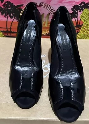 Marc Jacob’s Black  Heeled Open Toe Shoes Size Uk4 Leather • £10