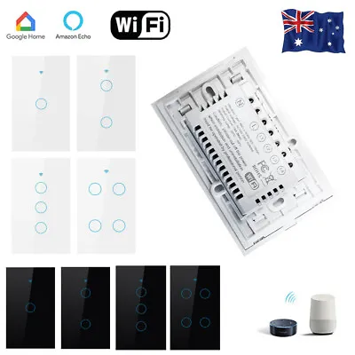 $293 • Buy AUS WiFi Switch Wall Panel For Alexa Google Smart Home Touch Light 1/2/3/4 Gang