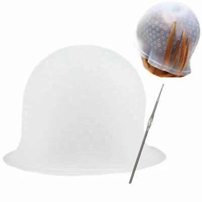£4.89 • Buy Professional Reusable Rubber Cap Hair Highlighting With Hook Coloring Streaking